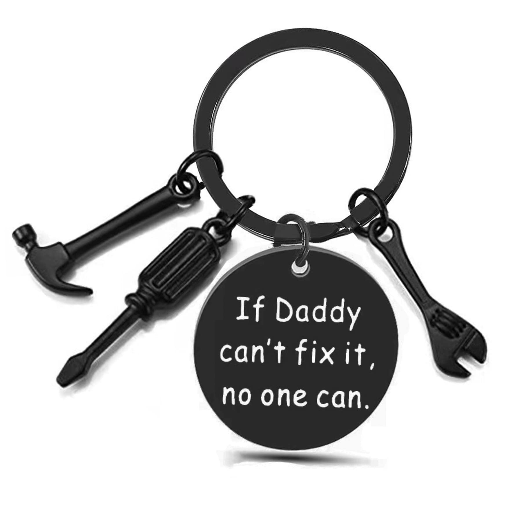 Personalized Dad Birthday Gifts from Daughter Son,Black Keychain for Men,Bonus Dad Gifts,Custom Keychain for Papa