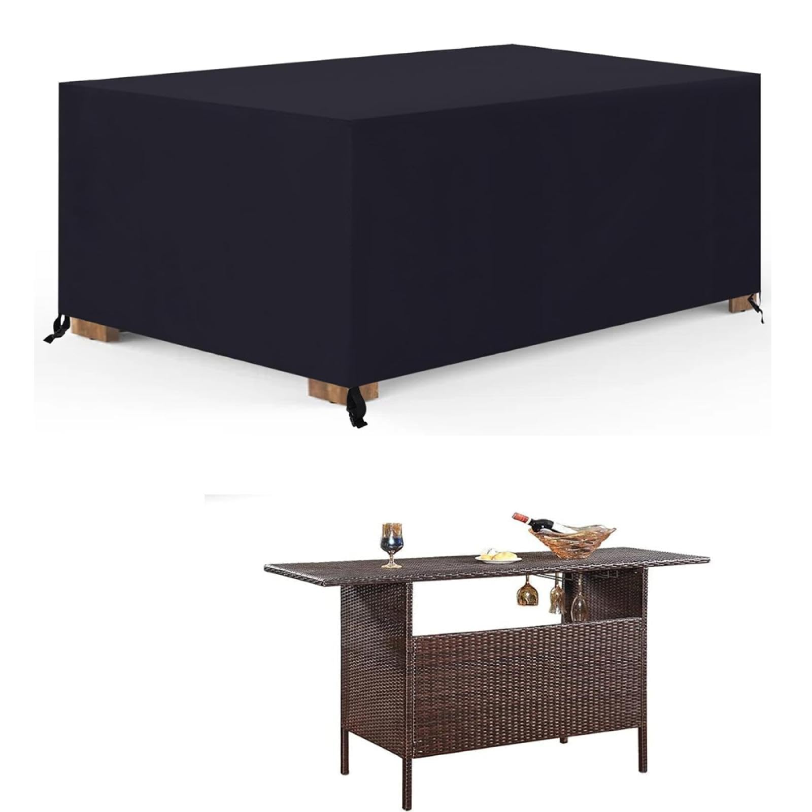 PEWFBS Outdoor 420D Patio Table Covers Rectangle Couch Cover 150x80x80cm(LxWxH) Weatherproof Furniture Covering for Deck Lawn and Backyard