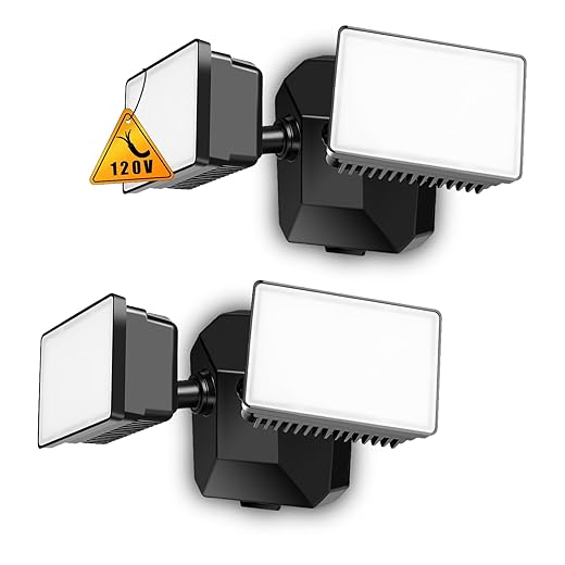 EMANER Dimmable Security Flood Lights, Switch-Controlled, Hardwired LED Flood Light 24-Watt (250W Equivalent) Wall Dimmer Change Brightness
