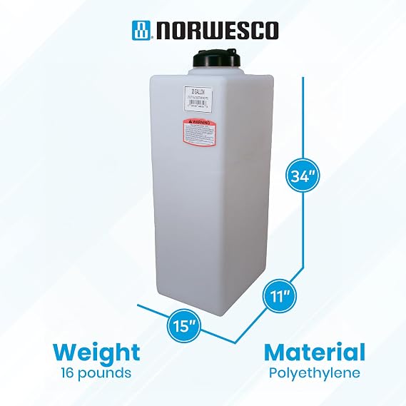 Norwesco 20 Gallon Flat Bottom Utility Tank