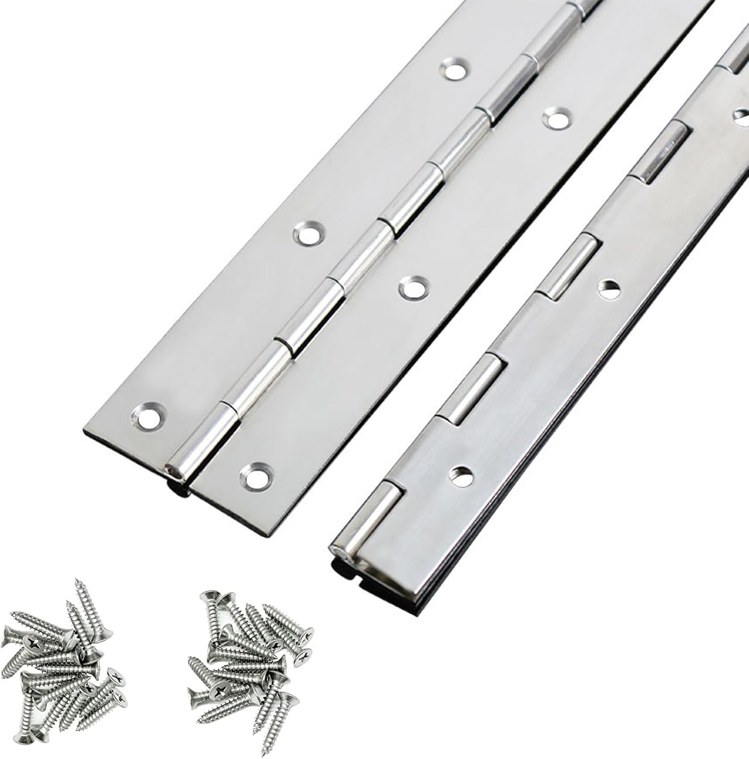 2 Pack Heavy Duty Piano Hinges, 2" Open Width x 12