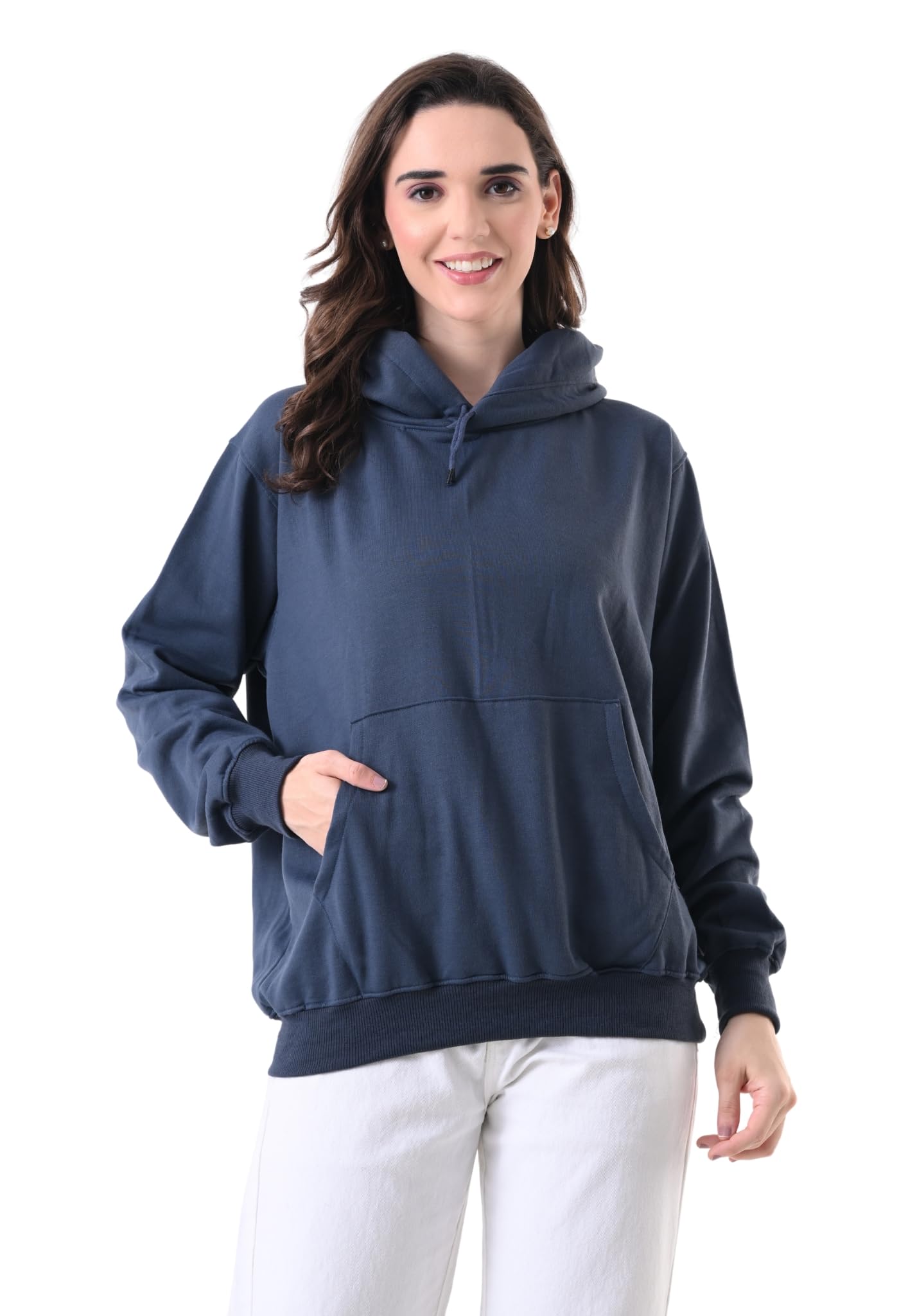 Women's Fleece Hoodie Sweatshirt with Kangaroo Pocket, Adjustable Drawstring Hood, Full Sleeve Winter Hooded Sweatshirt, Warm Casual Pullover Hoodie for Women-image-46