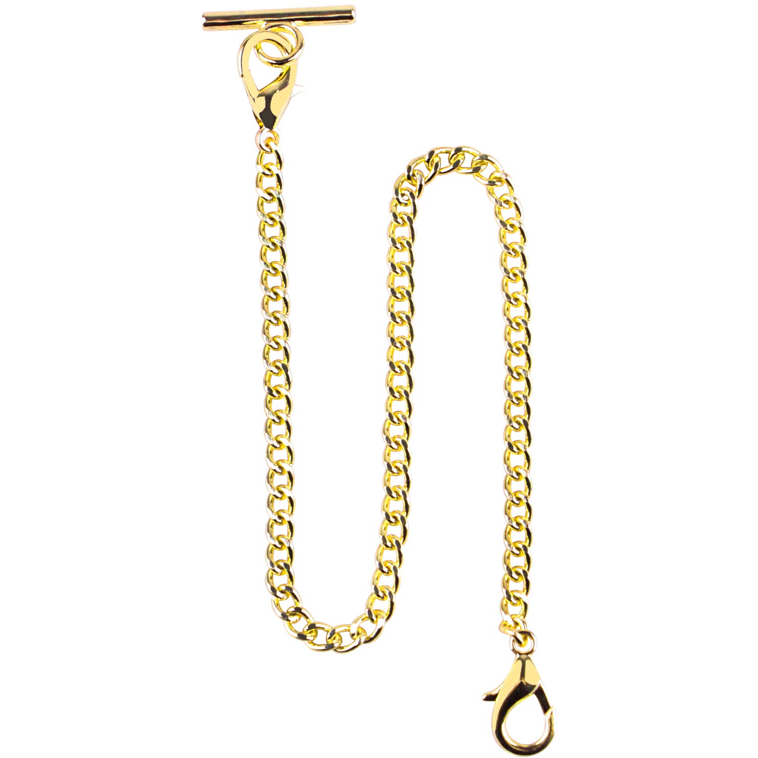 Chaîne de montre de poche Albert en forme de T antique à suspendre 35,6 cm