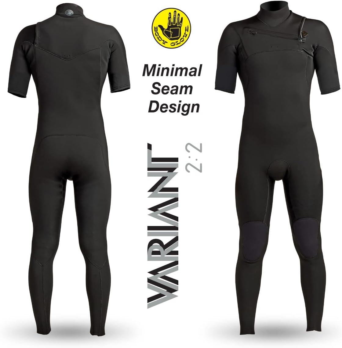 Body Glove Men's Variant 2/2MM Short Sleeve Chest-Zip Full Wetsuit
