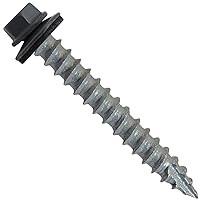 Vista 31 de Tornillos para techos de metal # 14: (250) tornillos x 2 "ABC gris Tornillo de techo de chapa de metal para techo. Tornillos de revestimiento