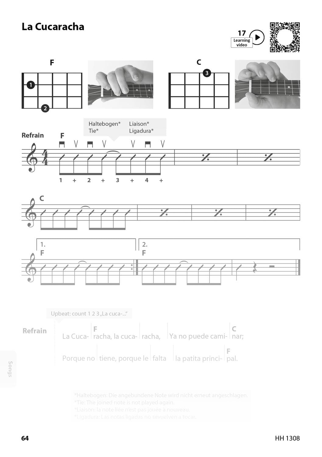 CASCHA HH 3956 DE Ukulele Soprano con cuerdas de AQUILA, bolsa de almacenamiento, formación en ukelele en alemán (+DVD), afinador y 3 púas
