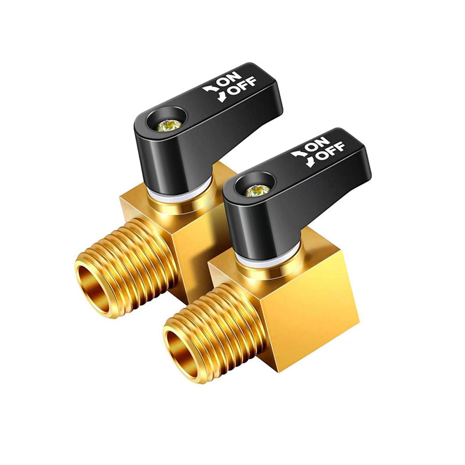 Mekalero 2Pcs Versatiles Brass Air Operated 2 Way Ball Valves Air Compressor Shut Off Valvefor Multiple Pipeline Configurations Brass Pneumatic Ball Valves