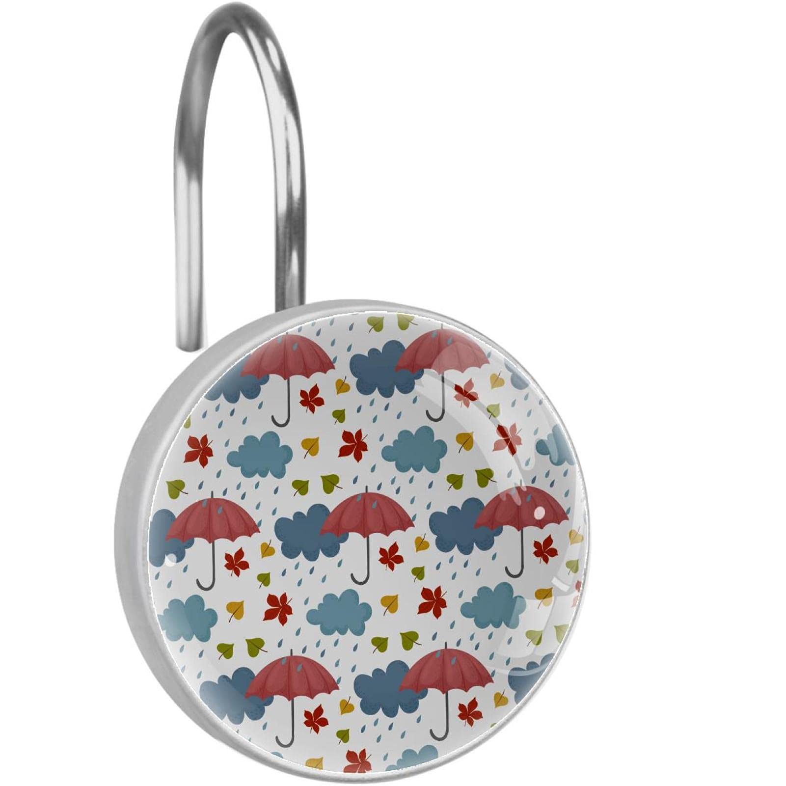 Crochets pour rideau de douche salle de bain parapluie