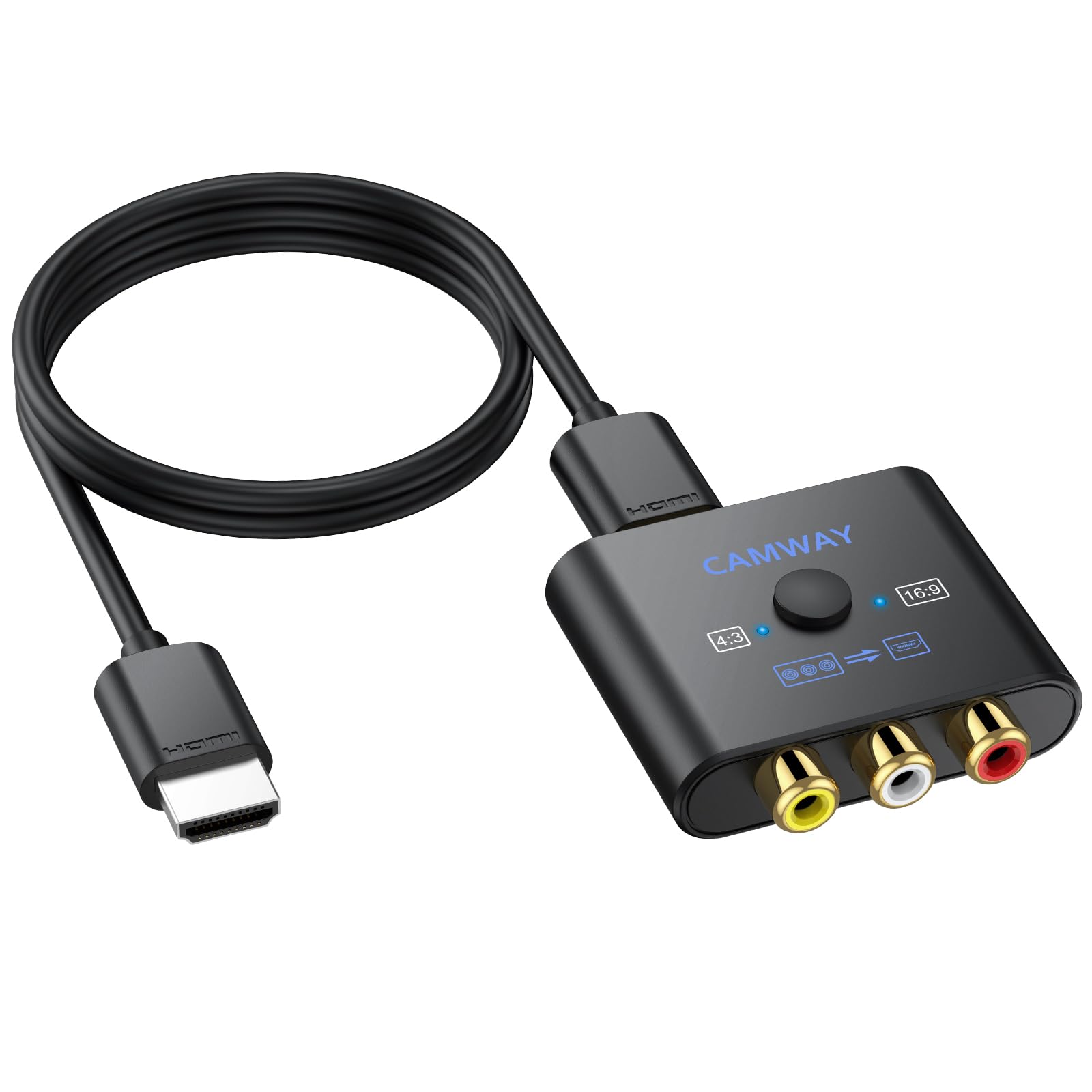 Amazon | CAMWAY RCA to HDMI 変換 コンバーター 16:9/4:3変換