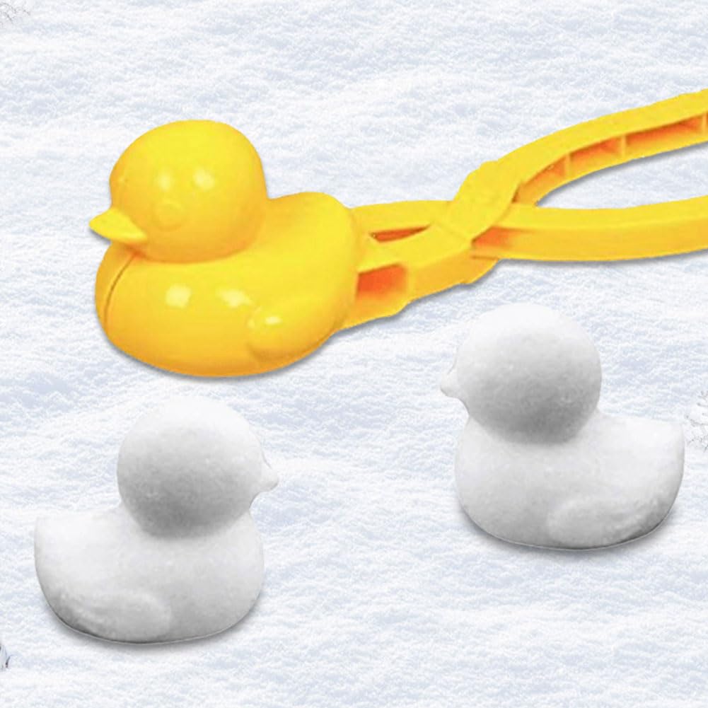Moule à Riz Canard DIY Machine à Boules de Neige Accessoires Bento avec Poignée Neige d'hiver Forme de Riz Animal Mignon pour Enfants et Adultes (Couleur aléatoire)
