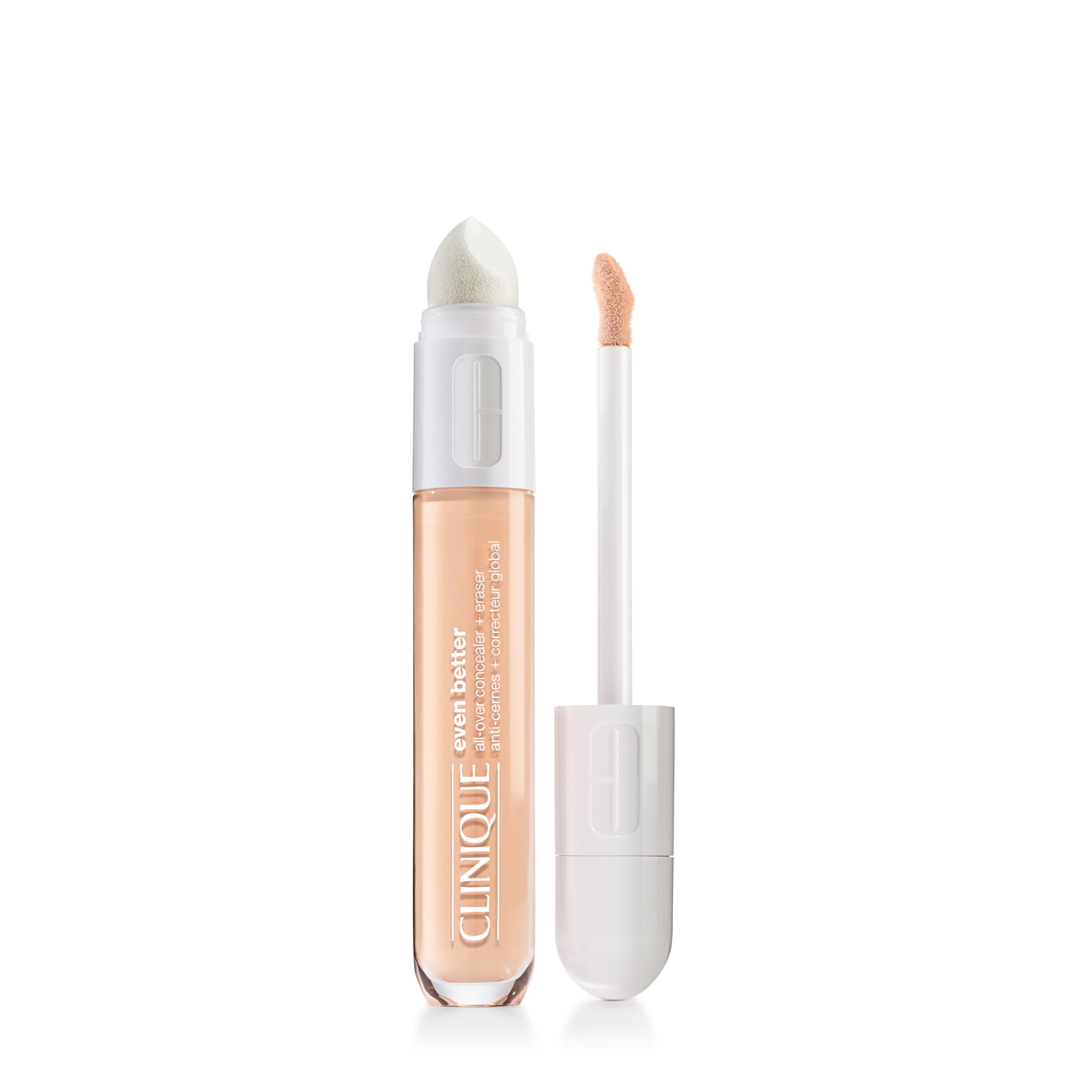 Clinique Even Better All-Over Full Coverage Concealer + Eraser Makeup For Dark Undereye Circles | With Hyaluronic Acid + Caffeine | Hydrating, Brightening + Depuffing