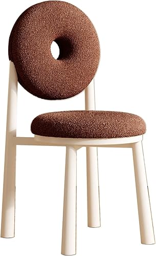 Miniatura 44 de JKGHK Donut Dining Chairs, Upholstered Kitchen Chairs with Back, Armless Living Room Chair with Metal Legs, Plush Accent Chair for Bedroom, Balcony,