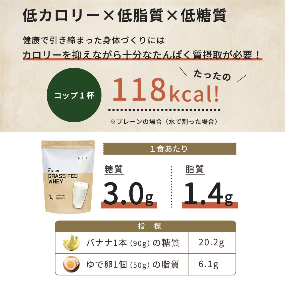 Amazon | ザプロ グラスフェッド プロテイン プレーン 3kg 人工甘味料