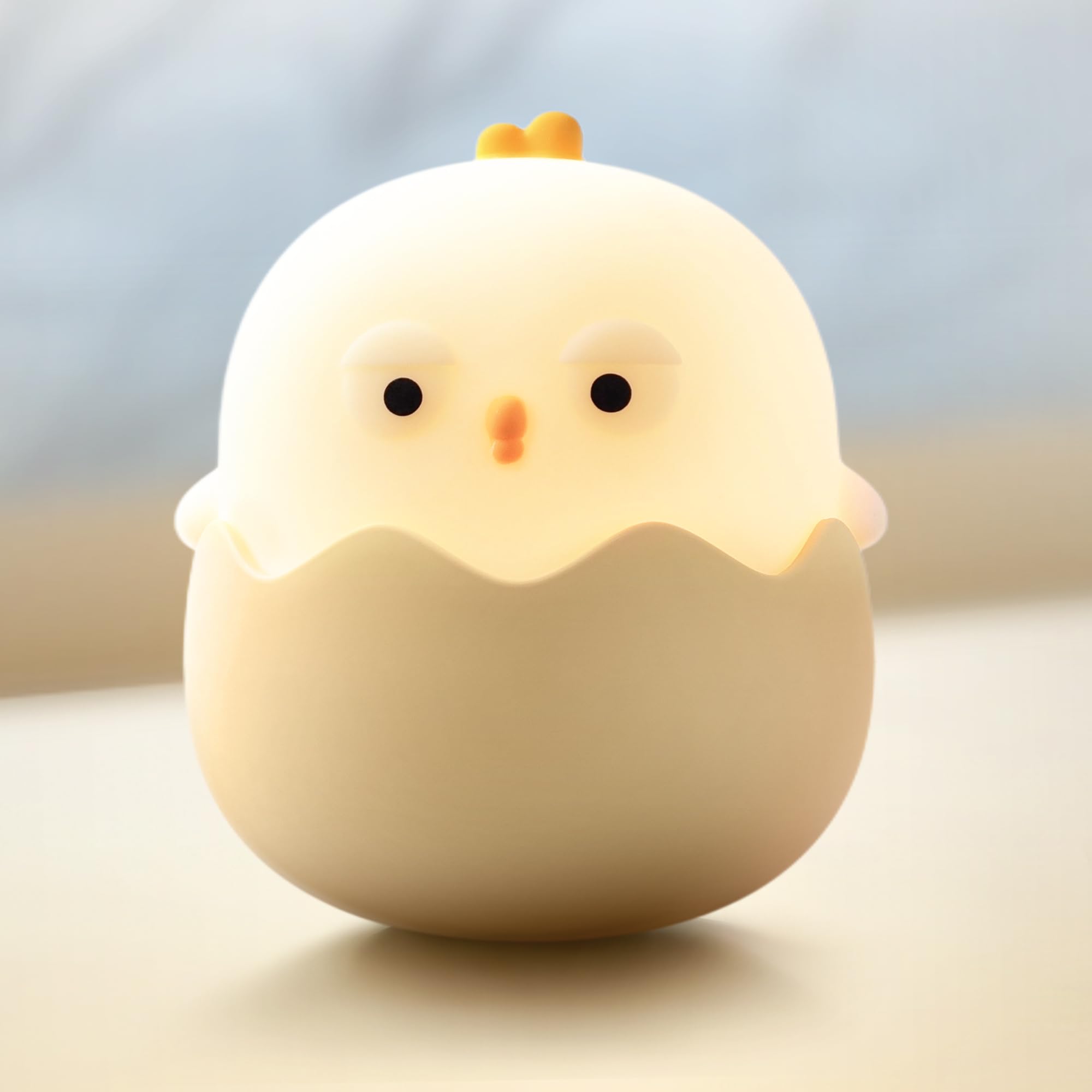 FemKey Children's Night Light, USB Baby Light with Touch Control, LED Silicone Baby Night Lamp with 7 RGB Colors and Brightness Adjustment, Ideal Chick Lamp for Children and Babies