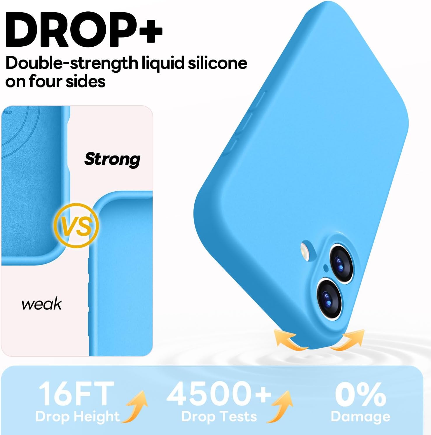 Vooii Magnetic for iPhone 17 Case, Compatible with Magsafe (Premium Liquid Silicone) (Integrated Camera Control Button) Full Body Protective Anti-Scratch Microfiber Lining 6.3", Blue - Image 4