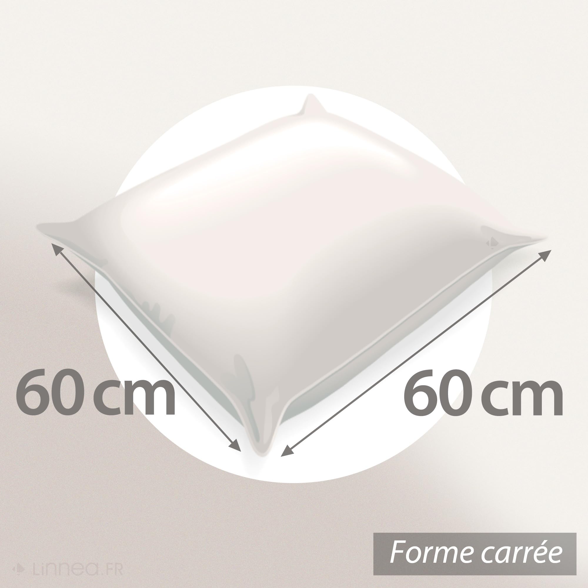 Linnea Oreiller 60x60 cm GRIZZ'LIT Plumes 100% Plumes de Canard