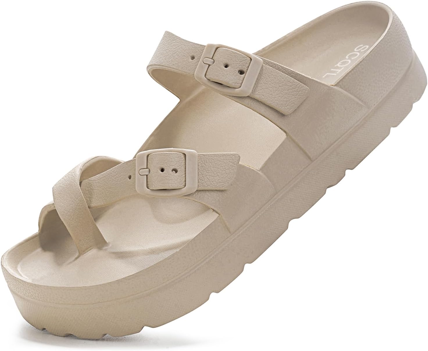 Womens Platform Sandals Arch Support Comfort Slides Adjustable Summer