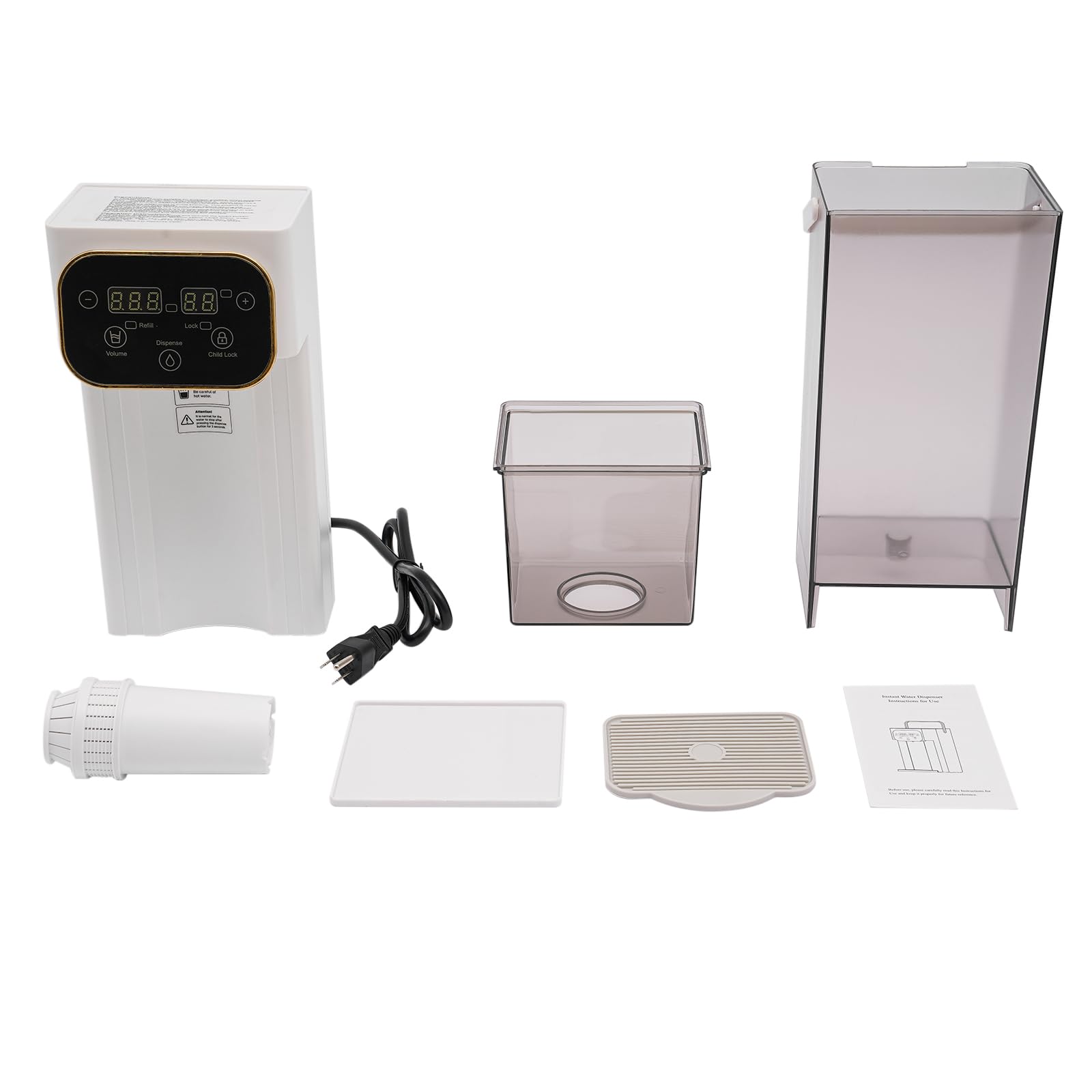 Mini Household Instant Hot Water Dispenser 3L 8 Temperature Options Quick Heating Water Warmer with Volume Settings LCD Display and Safety Lock