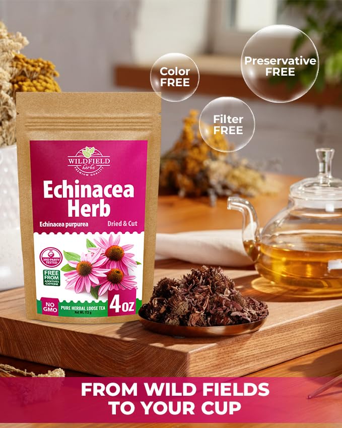 Image of 4 oz. Echinacea Root Herbal Tea (Crataegus L.) - 113g Dried Echinacea Root Tea Raiz de Equinacea