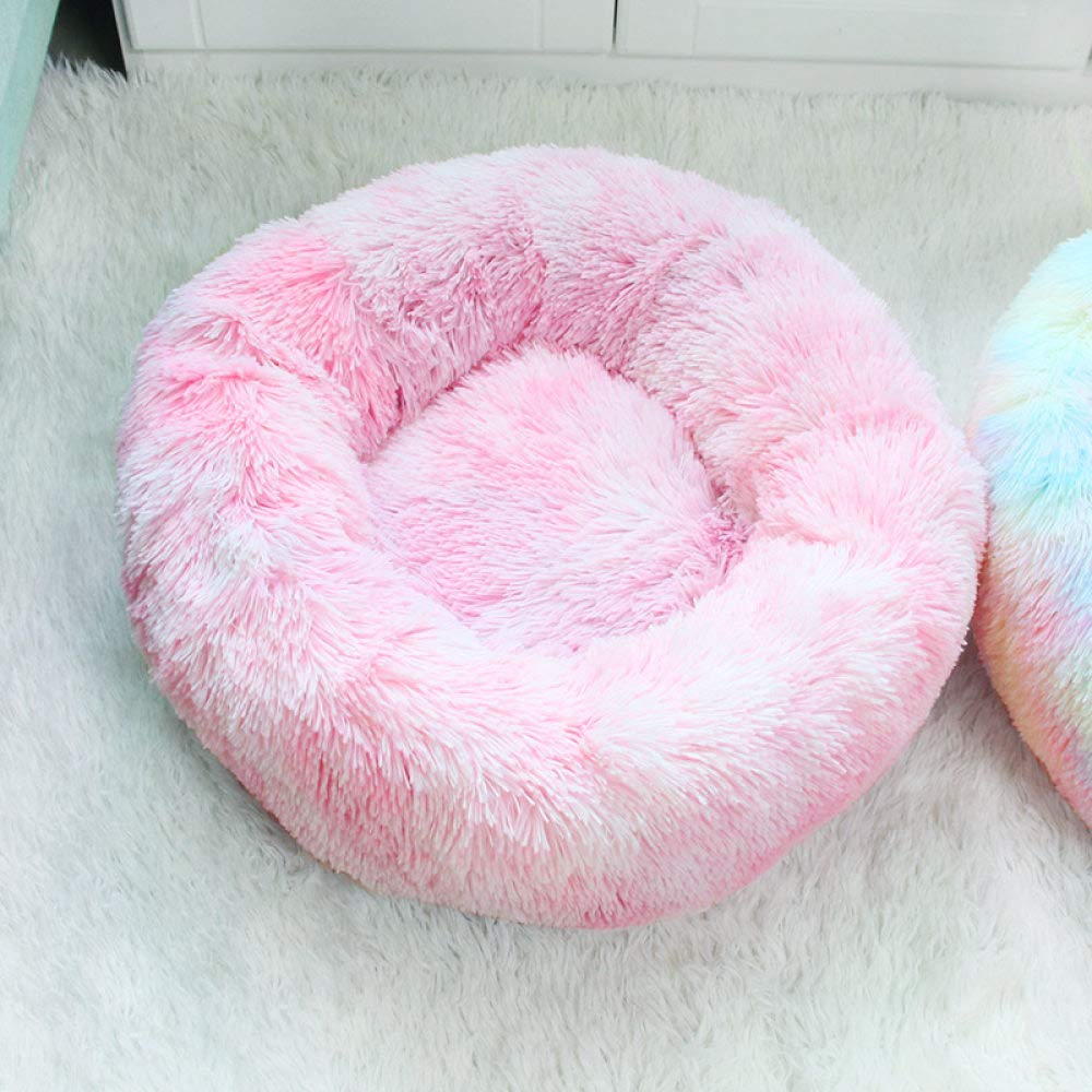 Lit pour chat rose contre l'anxiété avec coussin moelleux