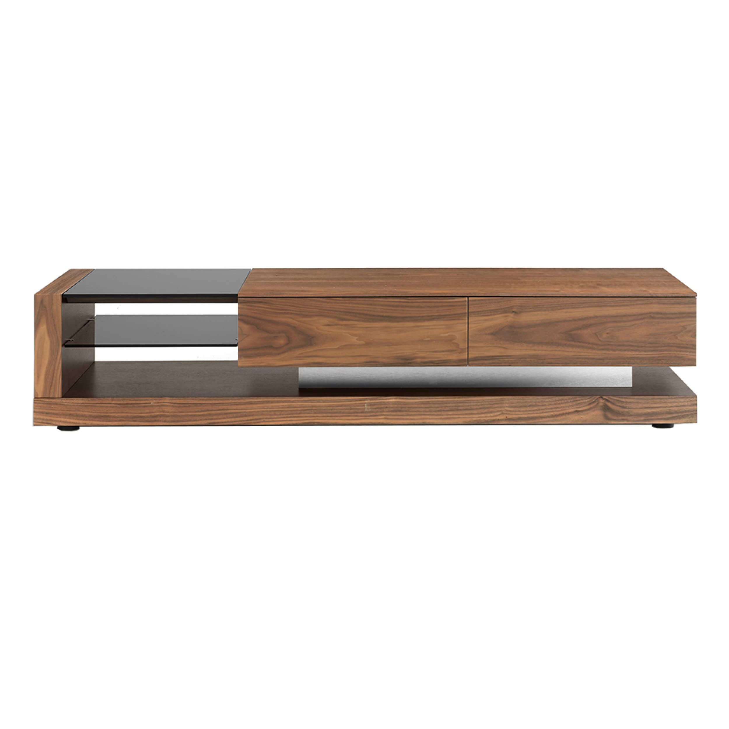 Angel Cerdá - Mobile TV Moderno Legno Noce e Vetro Fumé Nero