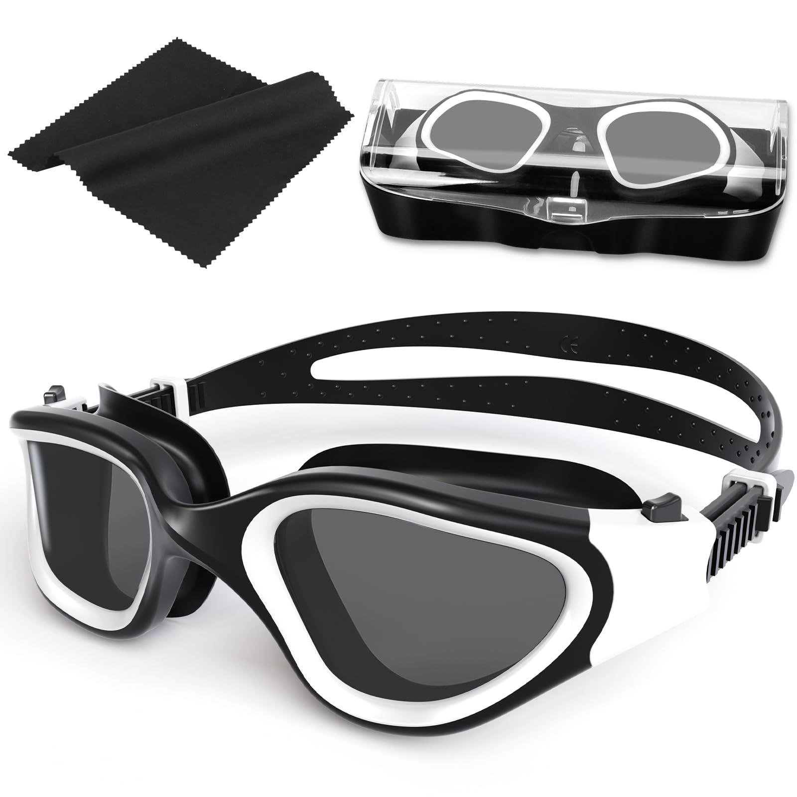 HotSrace Occhialini da Nuoto Polarizzati,Occhialini Piscina Protezione UV Impermeabile Anti-Nebbia Comfort Fit per Uomo Donna Unisex Adulto Adolescenti