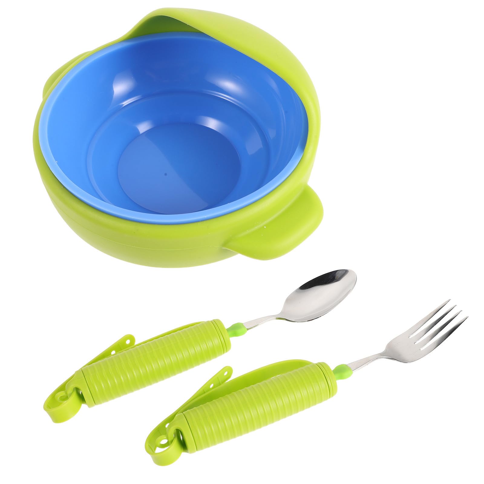 YARNOW Juego de Vajilla Antivibración para Personas Mayores Tenedor, Cuchara y Tazón Antiderrame, Fácil Agarre y Resistente a Caídas para Uso Diario en Casa