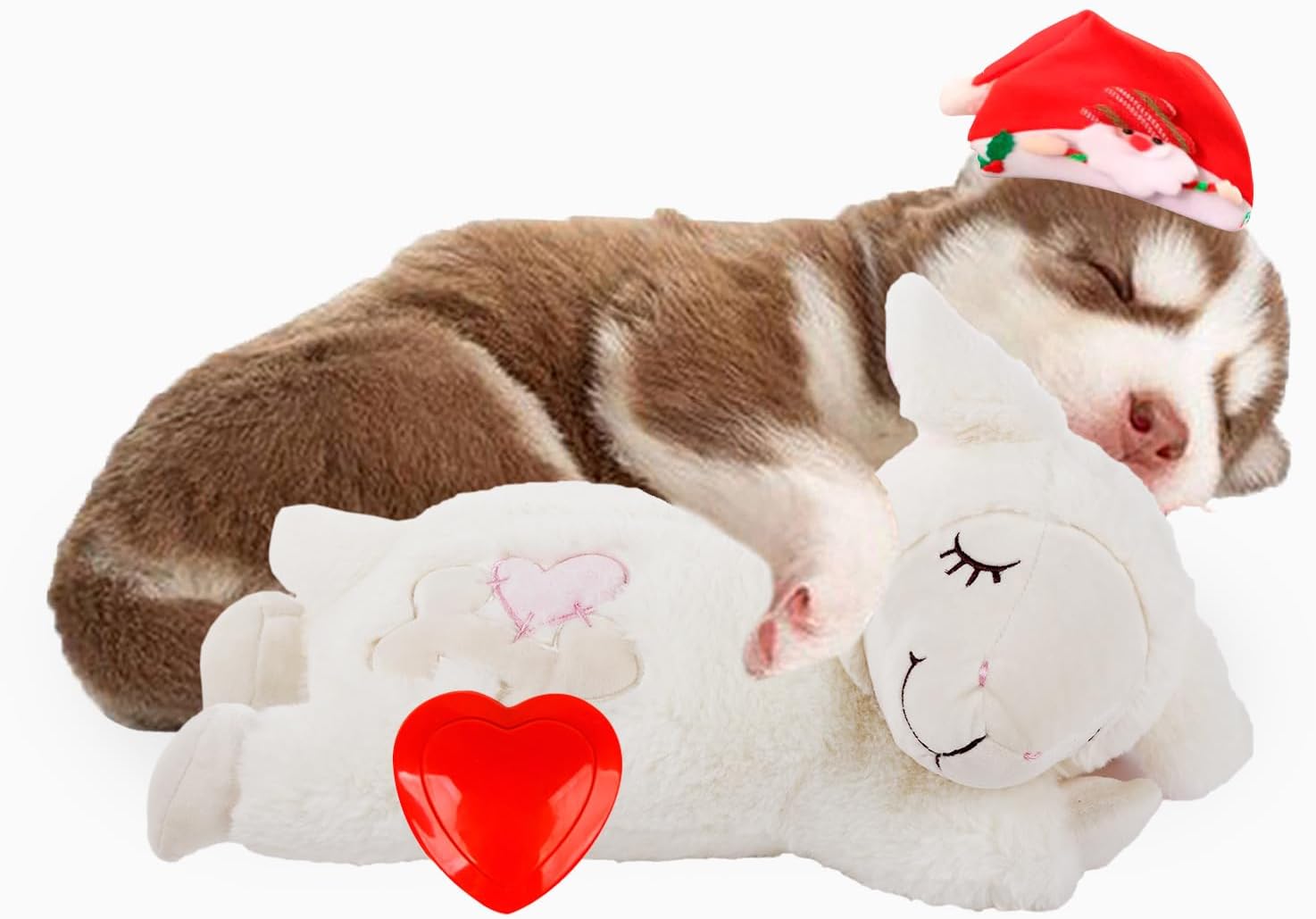 All for Paws Sleep Aid & Anxiety Relief Plush Toy with Heartbeat Sound for Dog & Puppy, White Sheep