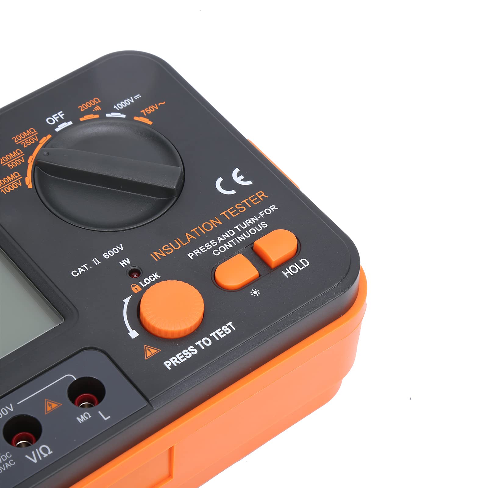Medidor de prueba eléctrico SustVita para medición de aislamiento, megóhmetro digital de 1000 V 2 GΩ con función de retención de datos y pantalla retroiluminada para uso industrial