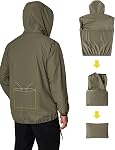 COOFANDY Veste de pluie légère pour hommes Paquet imperméable imperméable avec capuche Randonnée Golf brise-vent