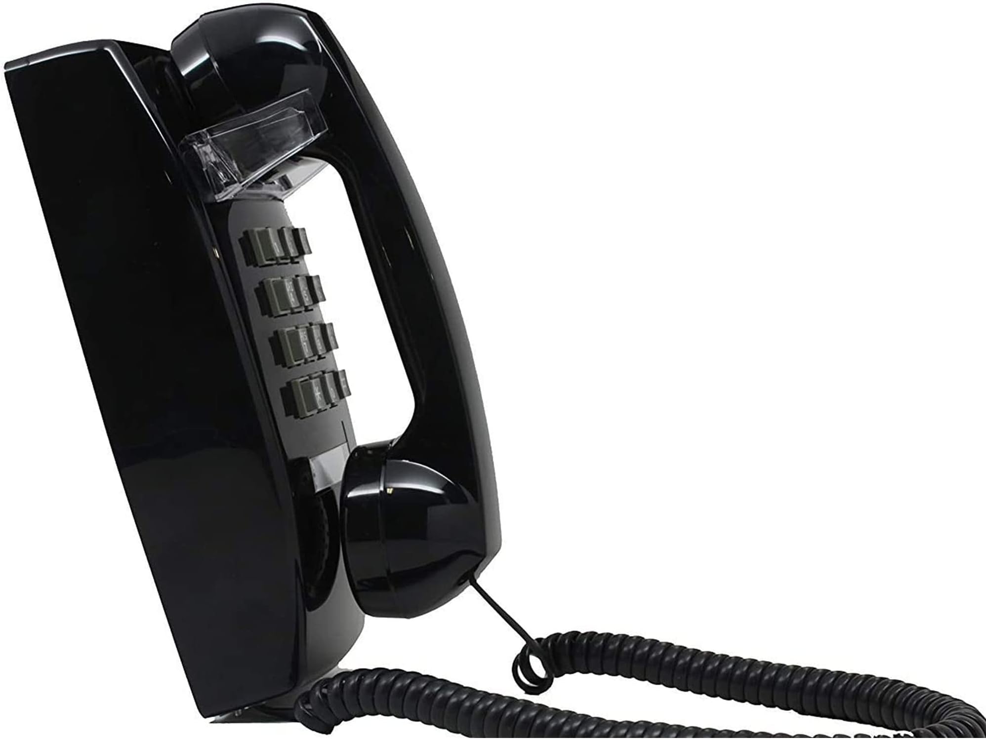 Single Line Classic 2554 Wall Phone with Loud Ringer and Handset Volume Control, Black - Wall Mount Jack Required