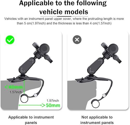 Miniatura 6 de Downhill 1 soporte para teléfono celular para tablero de automóvil, rotación de 360 grados, soporte de teléfono para tablero de instrumentos de