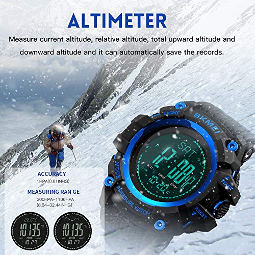 LB LIEBIG Compass Watch Army, Digital Outdoor Sports Watch for Men