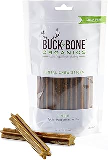 Buck Bone Organics Natural Dental Chew 12 Chews in Pack