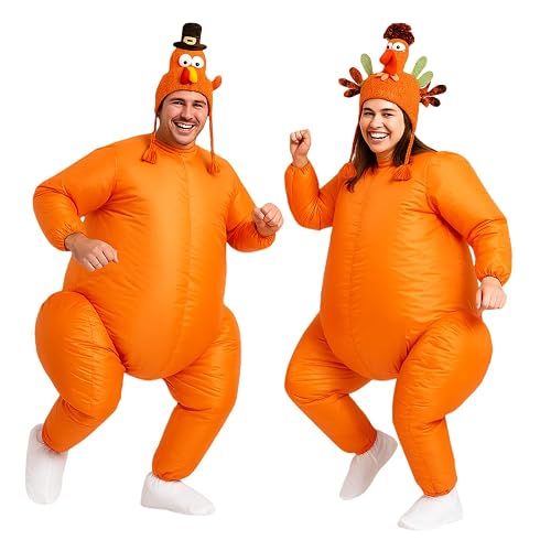 Inflatable Turkey Costume for Adults and Teens 4.3ft-6.5ft Funny Blow-up