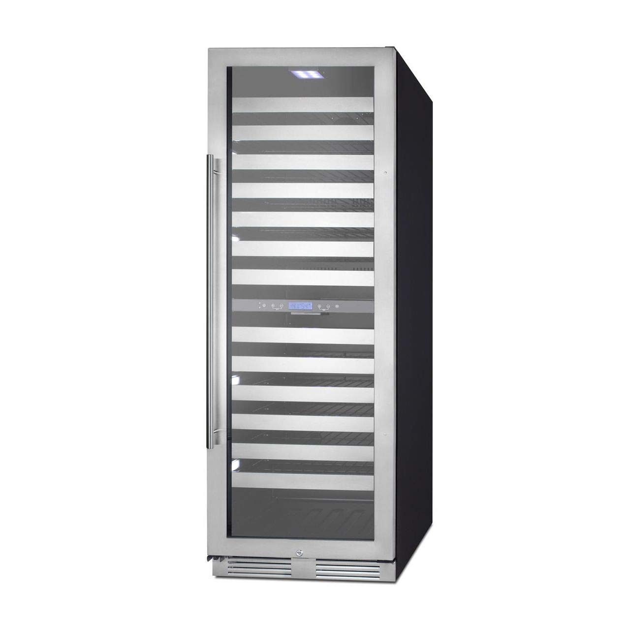 Summit Appliance SWCP2163 24" Wide Dual Zone Wine Cellar For Built-In or Freestanding Use with Glass Door with Stainless Steel Trim, Digital Thermostat