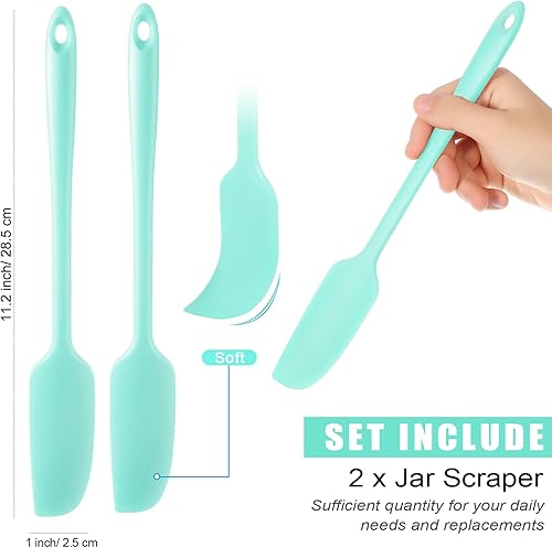 Miniatura 3 de Patelai Espátula de silicona de mango largo, raspador de goma antiadherente, espátula resistente al calor, raspador de silicona para tarros,