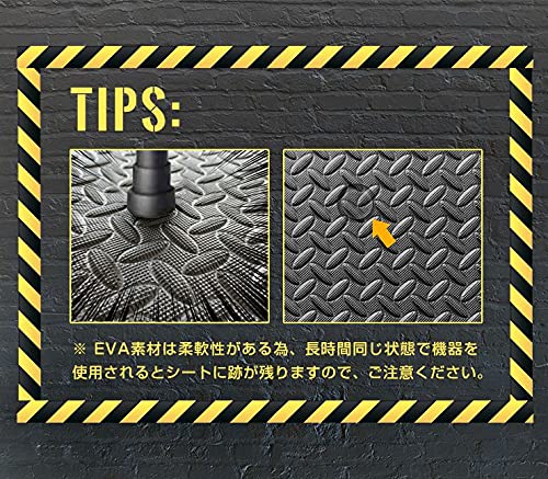 リコメン堂 フロアマット 118×236cm トレーニング用 防音 防振 滑りにくい ヨガマット (ブラック) 5枚目