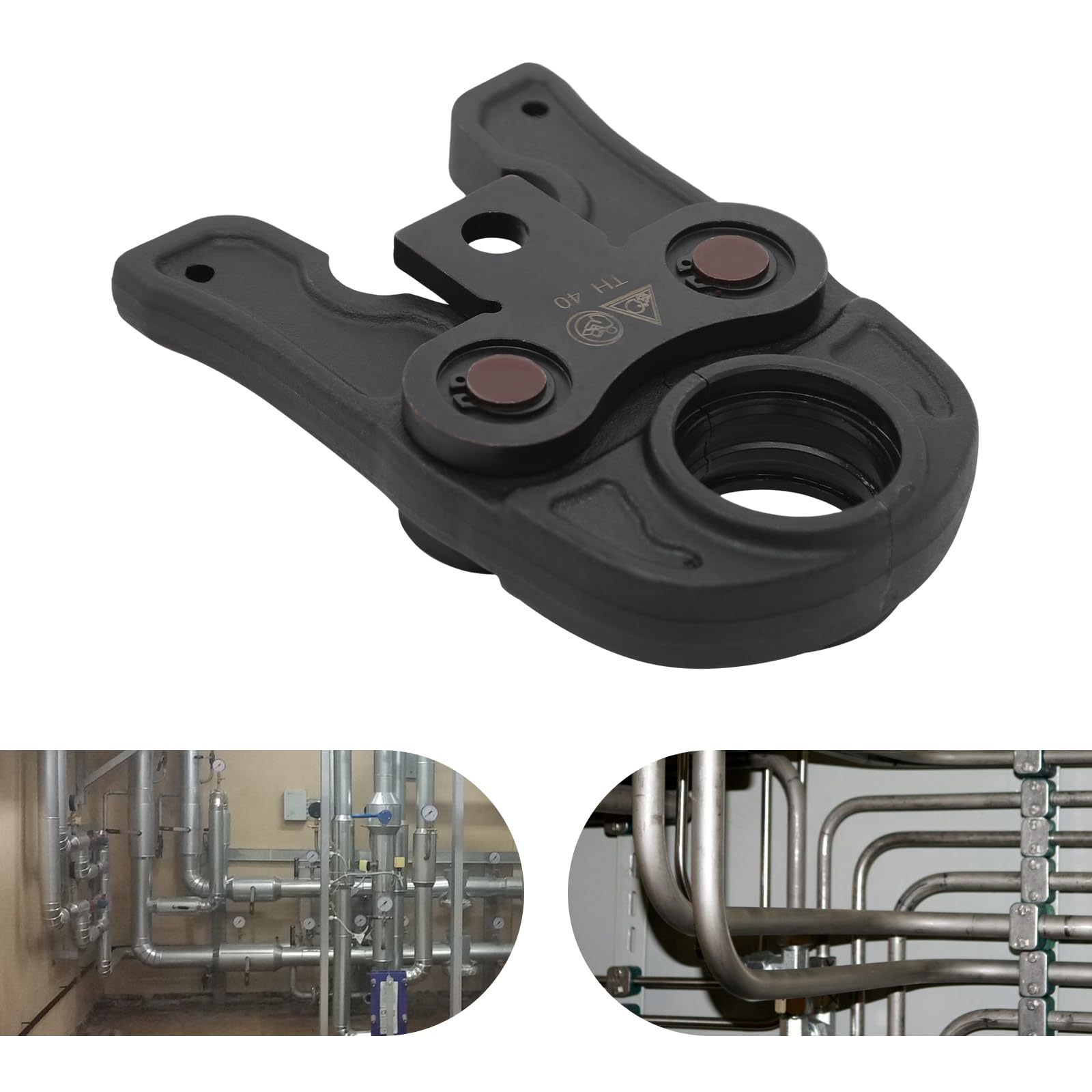 Mordazas profesionales TH40, mordazas de presión TH contorno 40 mm de diámetro, herramienta de prensado profesional, para tubos de plástico de aluminio, tubo PEX, tubo PB