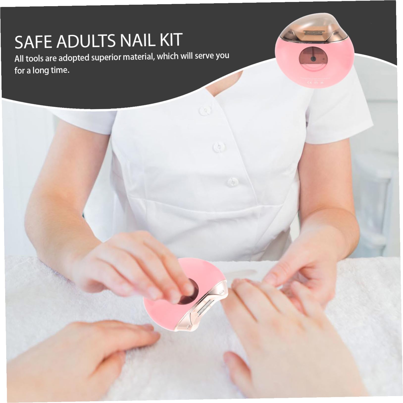 VICASKY 1 Set Juego de Corte de Uñas Herramienta de Pedicura con Cepillo y Reemplazos Seguro para Niños y Adultos con Carga USB