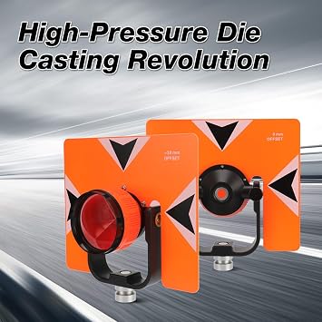 64mm High-Precision Copper-Coated Total Station Surveying Prism with Adjustable Offset (0/-30mm)