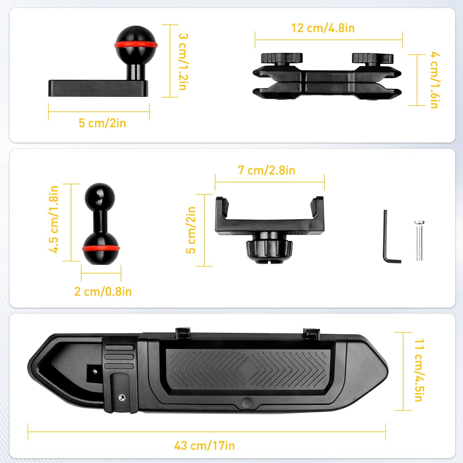 Supporto per telefono da cruscotto compatibile con Jeep Wrangler JL 2/4 porte Gladiator JT 2018, 2019, 2020, 2021, 2022, 2023, accessori per console centrale, vassoio per cruscotto con