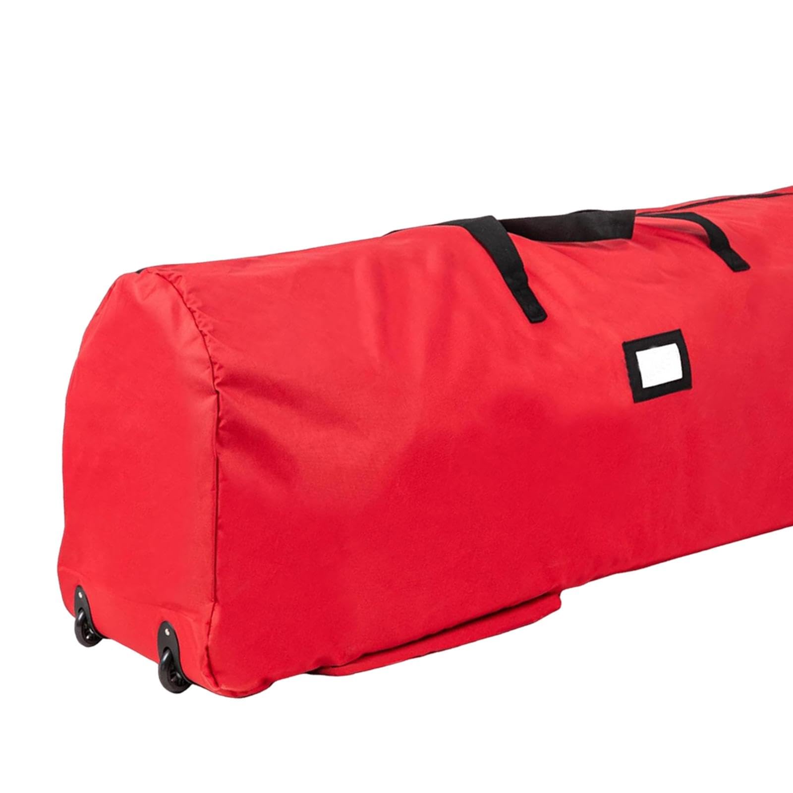 Sac de Rangement Arbre de Noël avec Roues et Poignées Protection Complète par Fermeture Zippée Tissu Oxford Résistant Adapté Au Transport et Au Stocka, Rouge 122x38x51cm