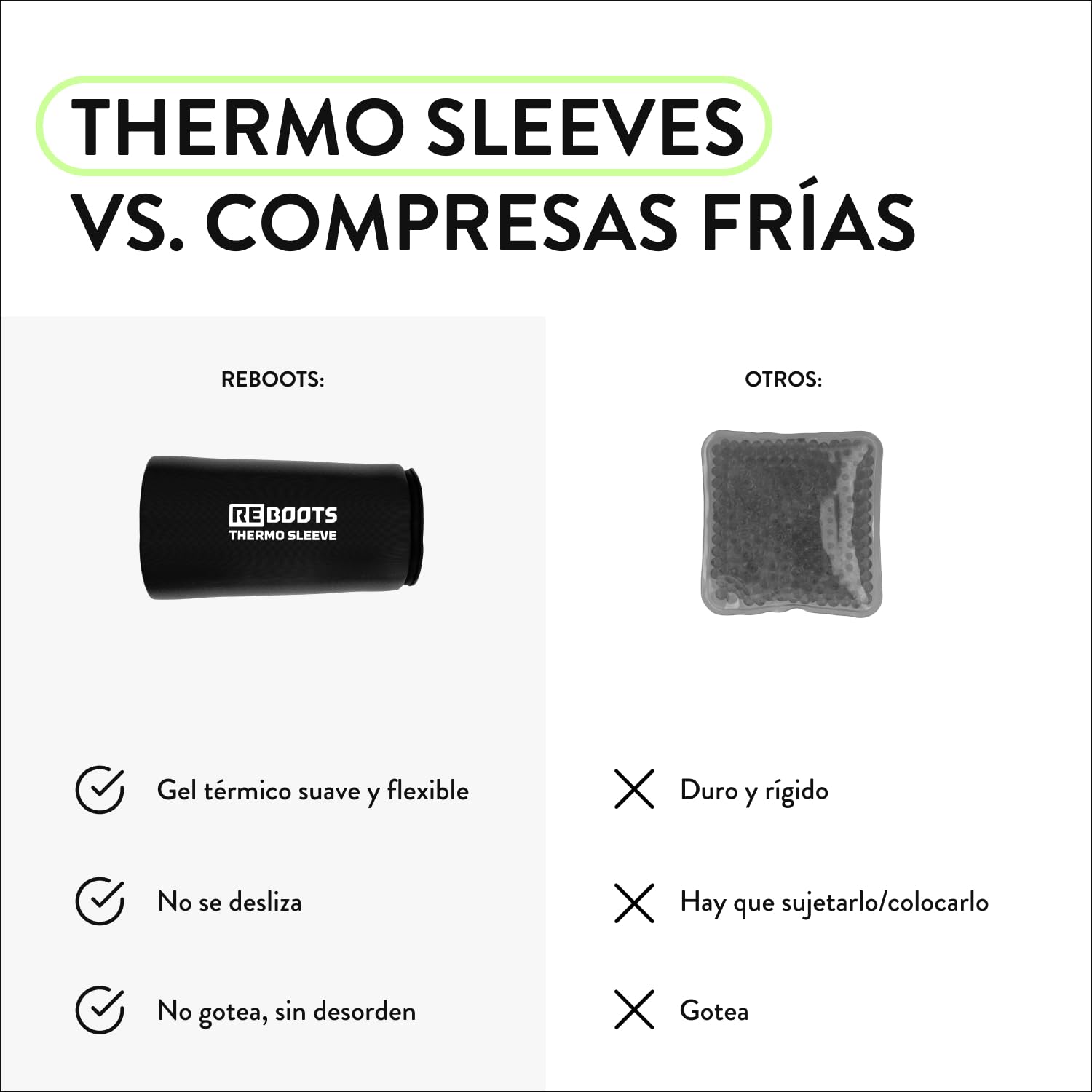 Thermal Sleeve | Vendaje | Terapia de calor y frío | Contra la inflamación | Para la regeneración | Almohadilla de calor y refrigeración | L