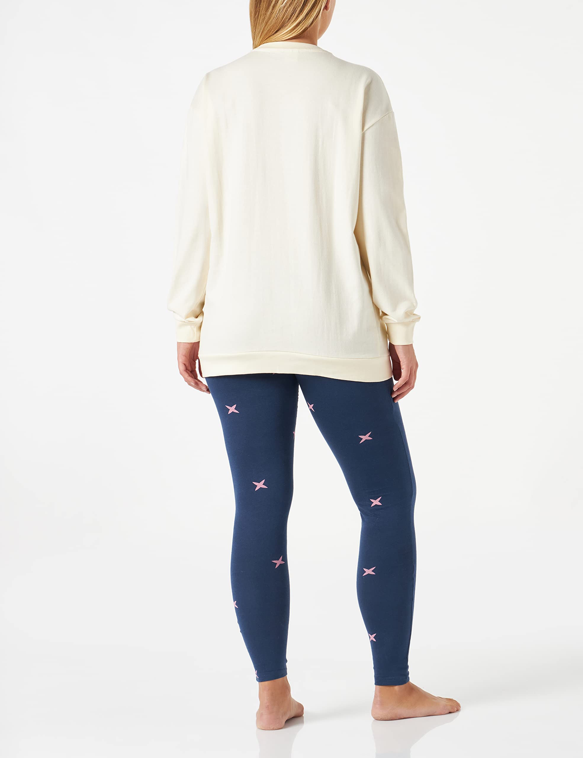 CERDÁ LIFE'S LITTLE MOMENTS Pijama Mujer Invierno de Baby Yoda [ The Mandalorian ] 100% de Algodón con Camiseta Manga Pantalon Largo Juego, Blanco, S, 2900000347_T2S-C76