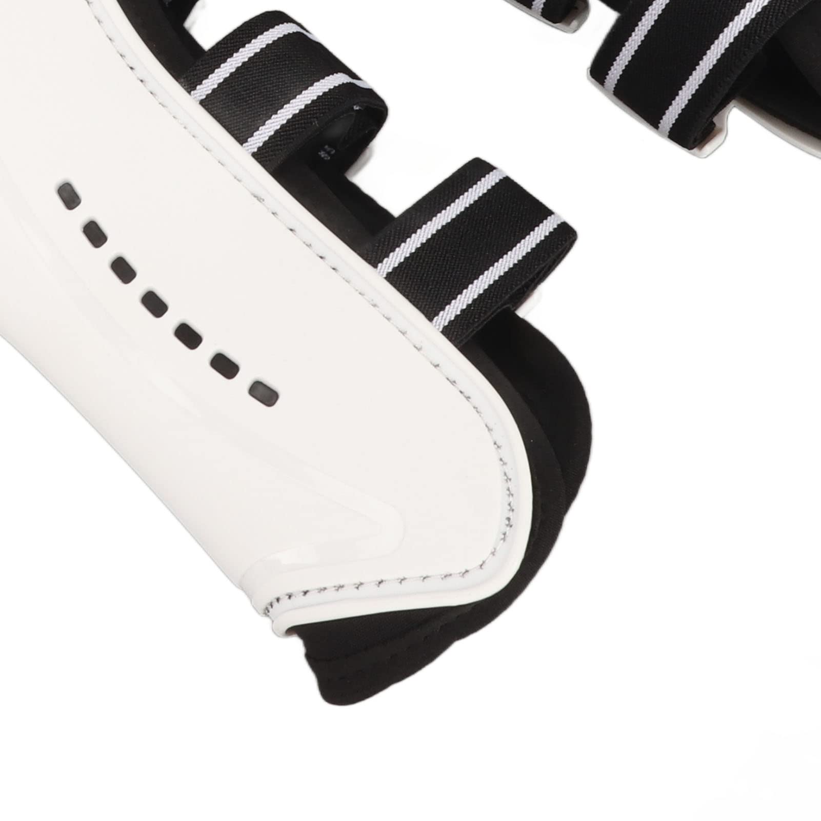 Shanrya Botas Fetlock para Caballos, Banda Elástica Jacquard Transpirable Que Absorbe la Humedad Botas para Patas Traseras de Caballos Resistentes a Impactos Blancas para Equipos de Caballos (L)