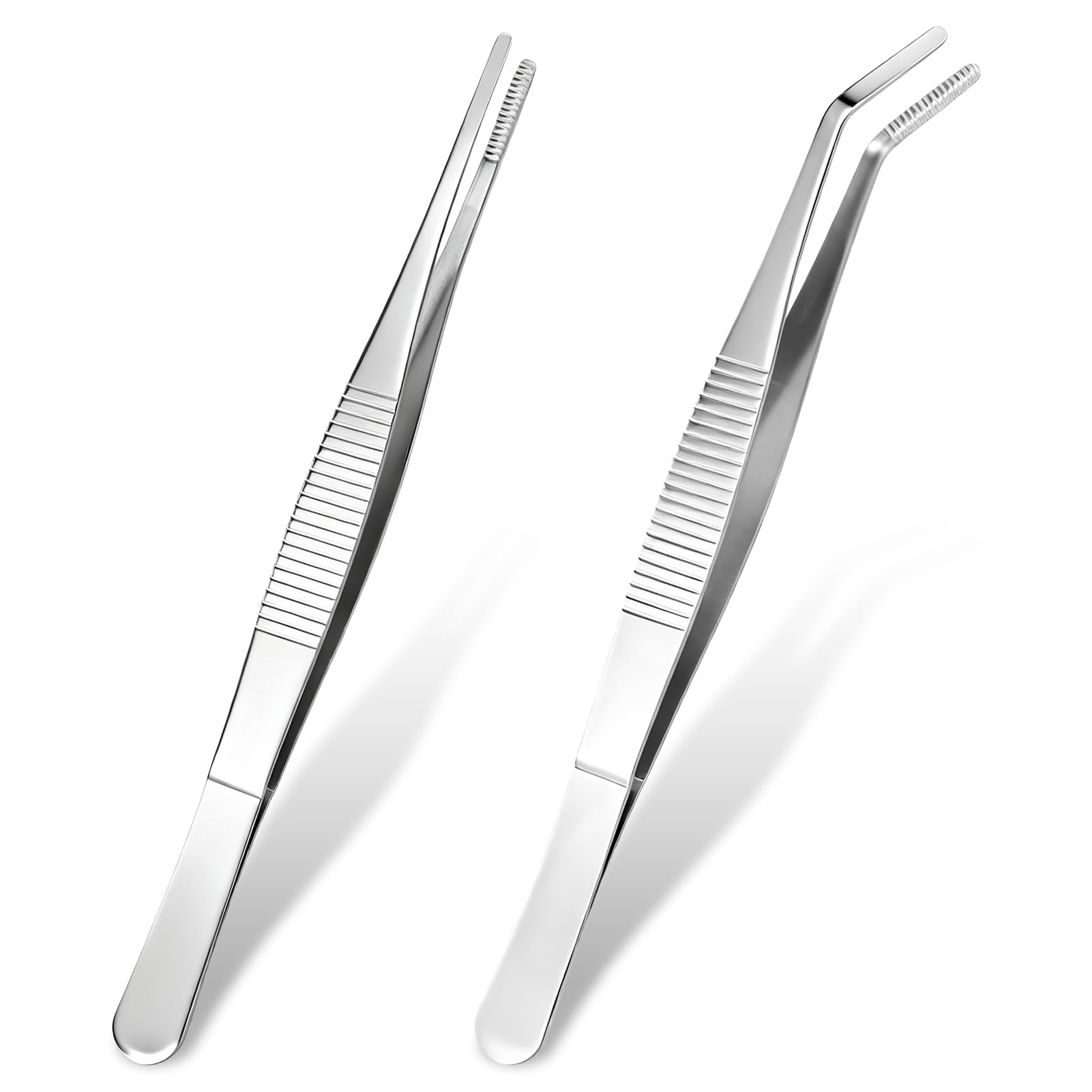 Pinzette Chirurgiche Curve 14cm Acciaio Inox Antiscivolo per Animali Acquatici