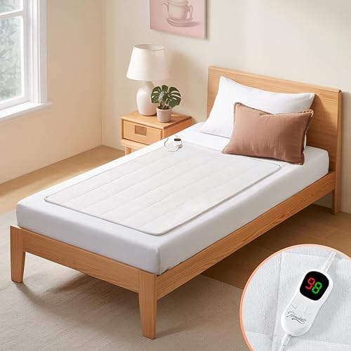 Miniatura 12 de Homemate - Funda calefactable para colchón de tamaño King, de punto 3D jacquard, almohadilla eléctrica para cama con control dual, 10 ajustes de