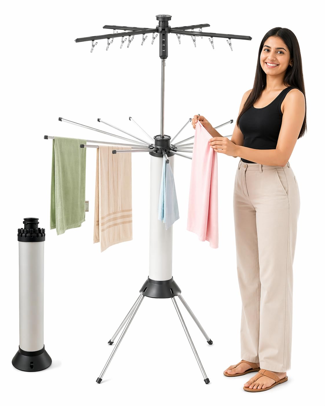 octopus 2 in 1 (2 tier) clothes drying stand | heavy duty | laundry organizer cloth stand for drying clothes foldable | colthers drying stand for indoor/outdoor, made in india.