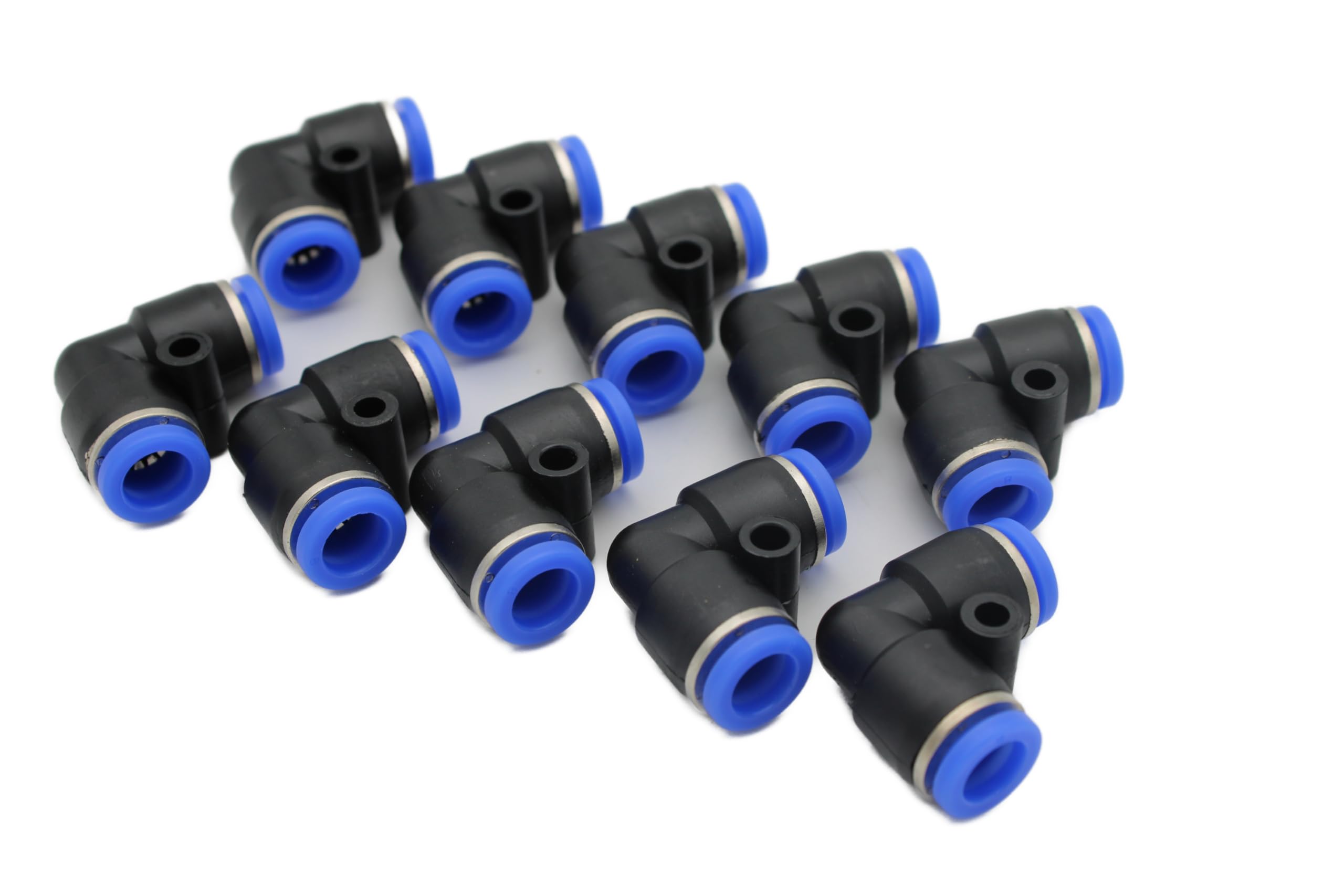 IQS - Conector de ángulo neumático para Conexion Rapida Aire Comprimido (8 mm, 90°, 10 unidades)